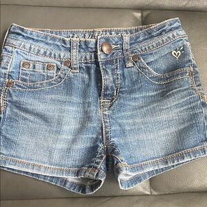 Blue Denim Shorts with Heart DetailI I love jutice jean shorts